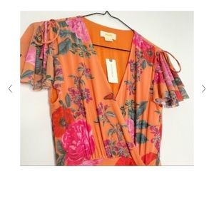 Anthropologie Simone Floral Midi Dress brand new